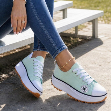 Canvas Lace-Up Casual Everyday Sneakers