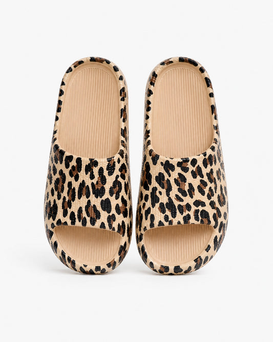 Women’s Retro Leopard Print EVA Slides | Lightweight Summer Slip-On Sandals