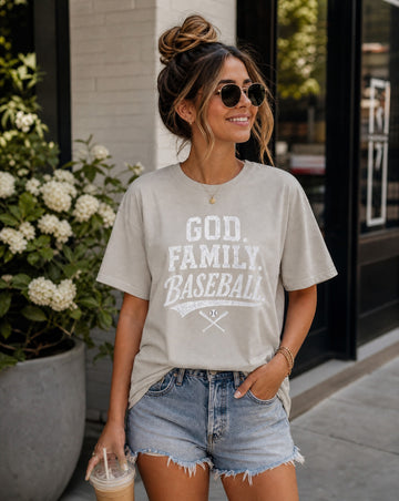 God Family Baseball Graphic Tee