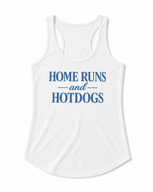 Home Runs and Hotdogs Tank Top for Women | Baseball Game Day Summer Tank