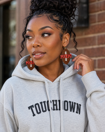 Football Mom Glitter Leatherette Earrings