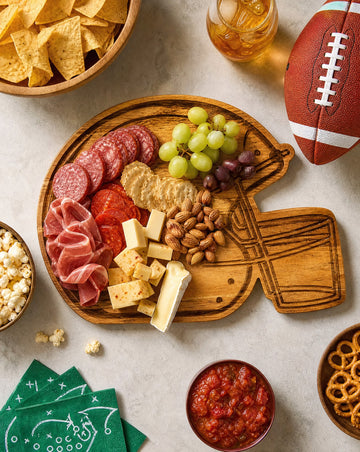 Football Helmet Bamboo Charcuterie Board