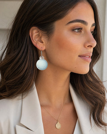 Golf Theme Acrylic Ball Dangle Earrings